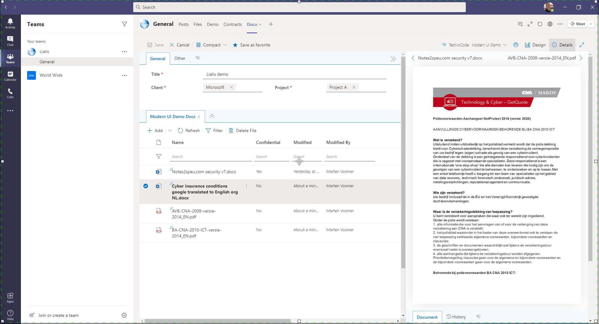 Shareflex Microsoft Teams SharePoint integration working with files