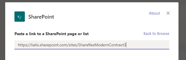 Shareflex support for Microsoft Teams - Add shareflex URL