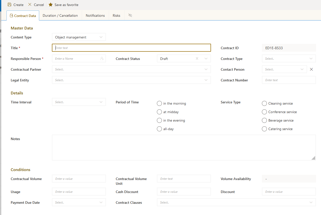 SharePoint Contract Management object management