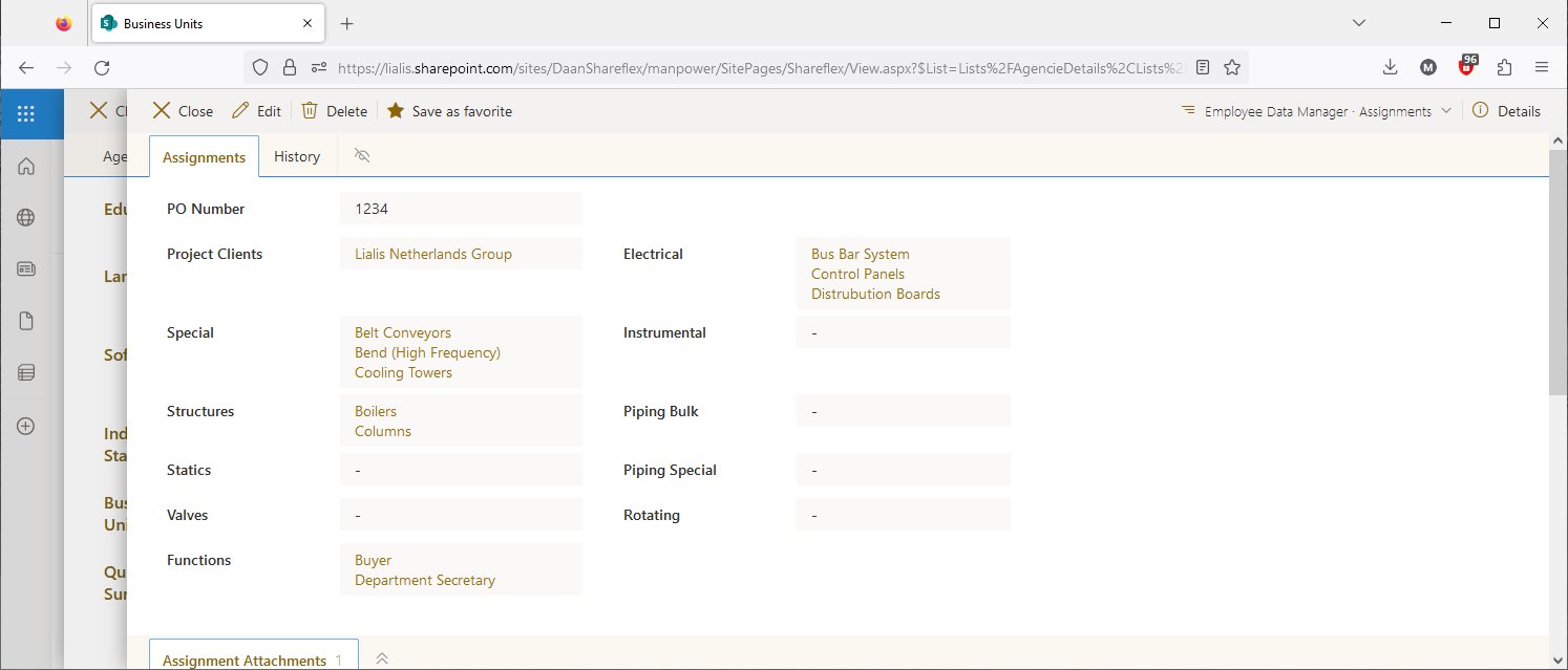 Business Applications SharePoint Online - overlay of response item