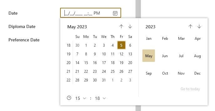 Business Applications SharePoint Online - date time picker
