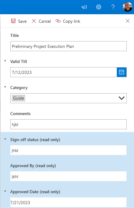 Out-of-the-box Microsoft DMS - power automate form