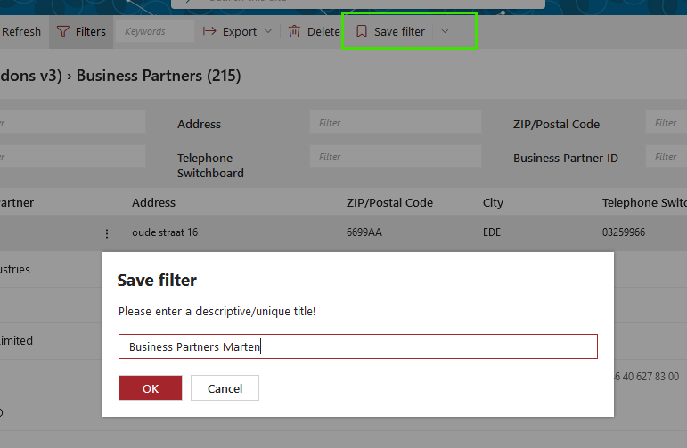 End User Manual Contract Management contract save your view filter to home page