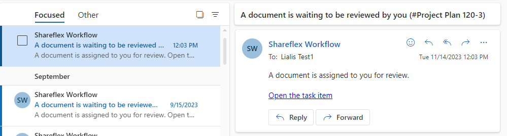 SharePoint Quality DMS Lite email naar persoon die het record moet goedkeuren