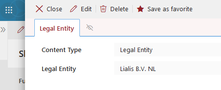 End User Manual Contract Management legal entity form