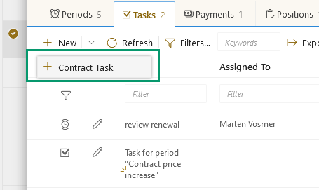 End User Manual Contract Management contract tasks