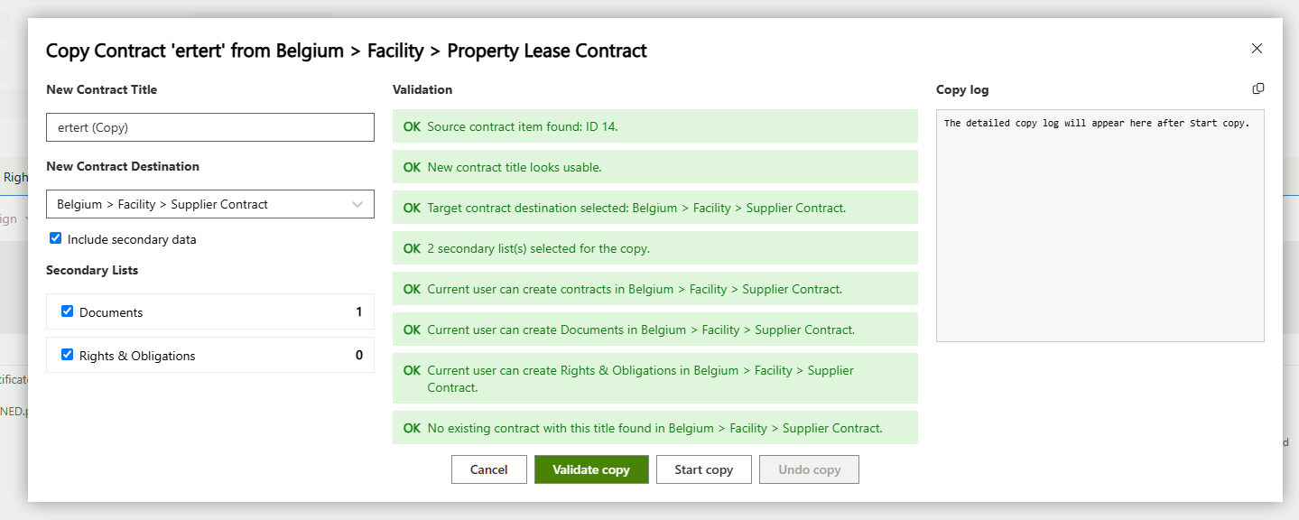 All checks passed: only now can the user start the copy.