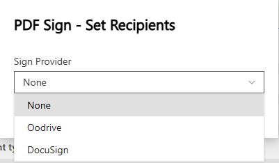 Choose the signing provider per document: Oodrive or DocuSign.